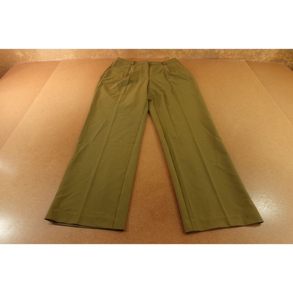 Nakd Womens US Size 10-12 Olive Green Mid Rise Pleated Wide Leg Suit Pants NWT